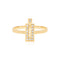 Kufi Letter Ring, Full Diamonds