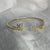 Two Name Thin Kufi Bangle, Full Gold